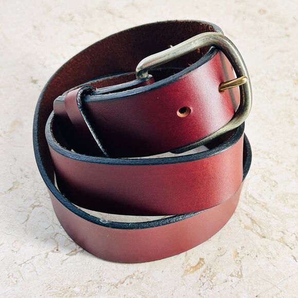 Levis Brown Harness Leather Belt Mens Size 36 Removable Buckle - Picture 1 of 7